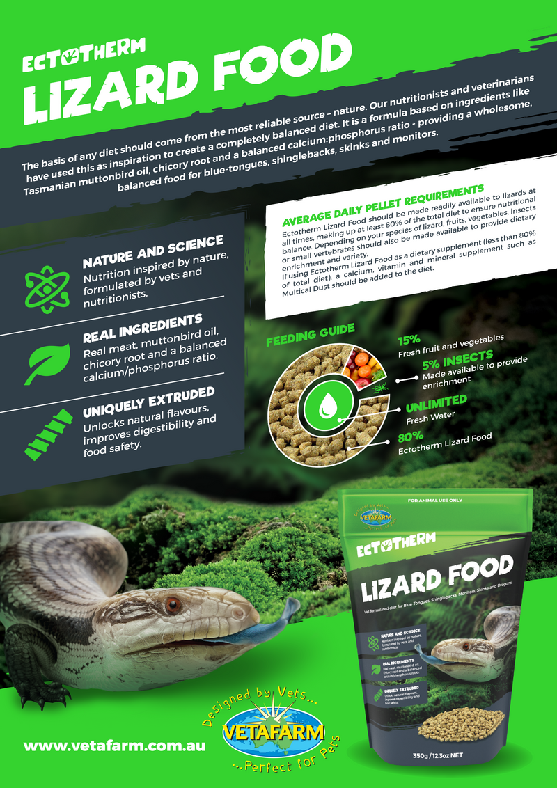 Ectotherm Lizard Food - Complete diet for lizards (Vetafarm)