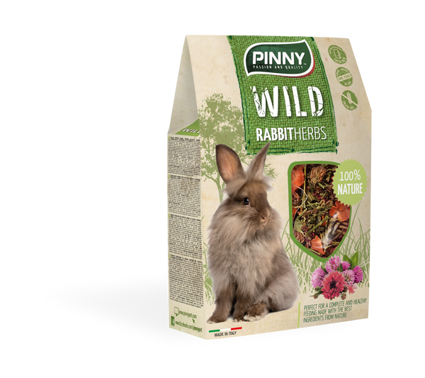 Wild Menu Rabbit Herbs (Pinny) Complete feed for dwarf rabbits with carrots, clover and cornflower (600g)