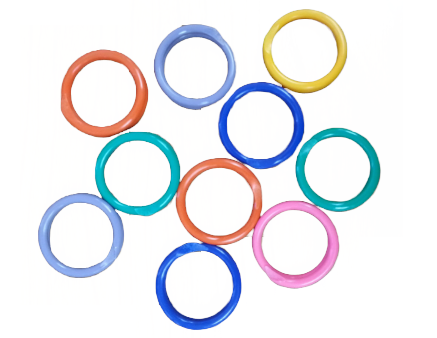 PLASTIC SPIRAL BANDS- Size 8 / 50ct