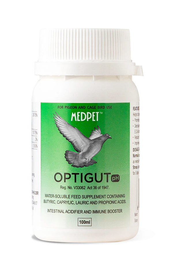 OPTIGUT pH (Medpet) Intestinal Acidifier & Immune Booster for Pigeons (100ml)