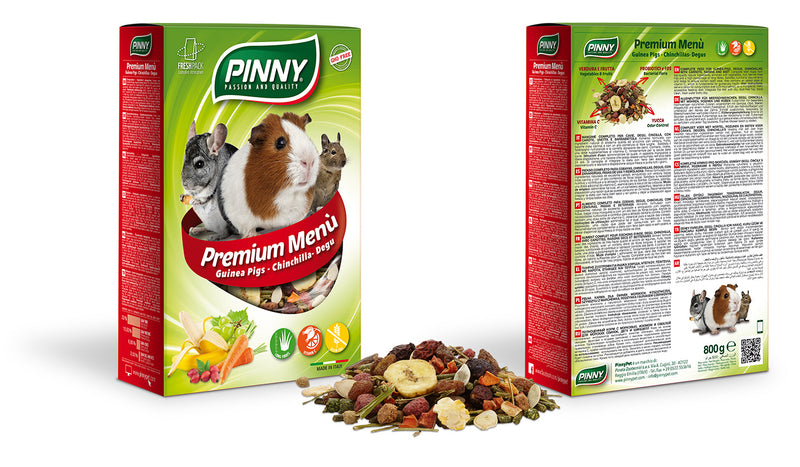 Premium Menu Guinea (Pinny) Complete feed for guinea-pigs, degus, chinchillas, with carrots, raisins and beet (800g)