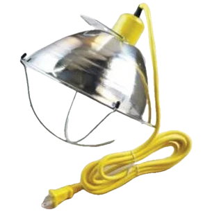 Brooder Light with 10.5" Reflector & 9' Power Cord | High-Heat Porcelain Socket & Bulb Guard