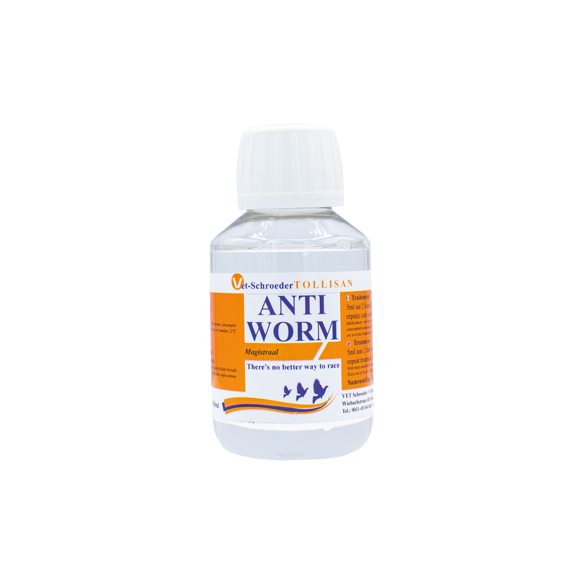 Anti-Worm 100 ml – Levamisole Dewormer for Racing Pigeons | Treats Intestinal Worms in Birds (Vet-Schroeder Tollisan)