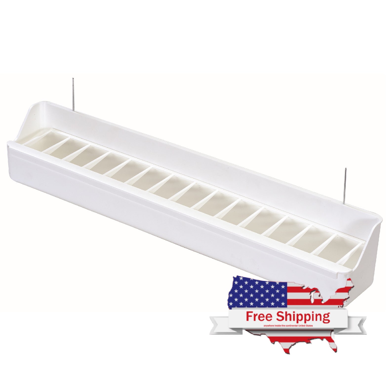 2GR White Aviary Feeder with Hooks and Grill for Bird Cages & Aviaries (39cm)