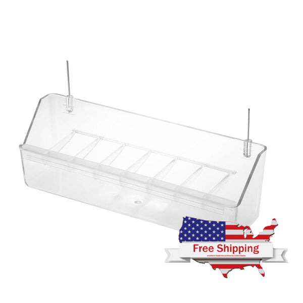 2GR Universal Spill-Proof Transparent Feeder w/ Grill for Bird Cages & Aviaries (20cm)