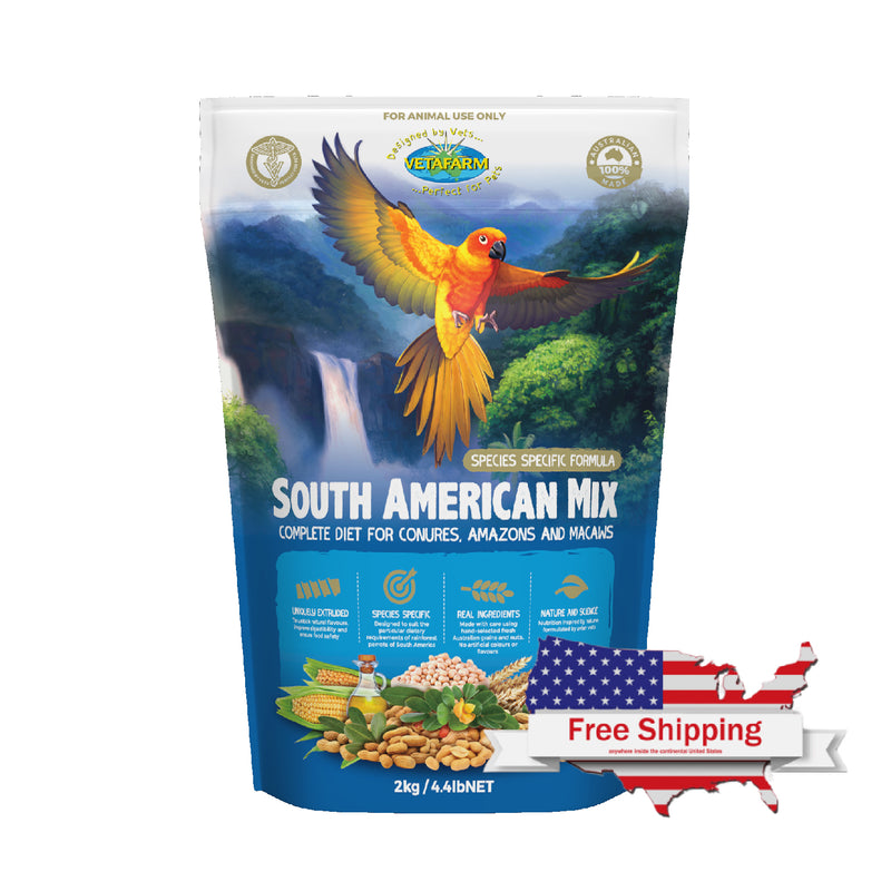 South American Mix Pellets (Vetafarm) - Premium Parrot Food for Optimal Feather Development