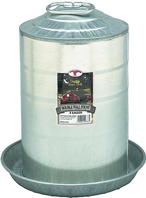Little Giant Double Wall Metal Poultry Fount, 3-gal