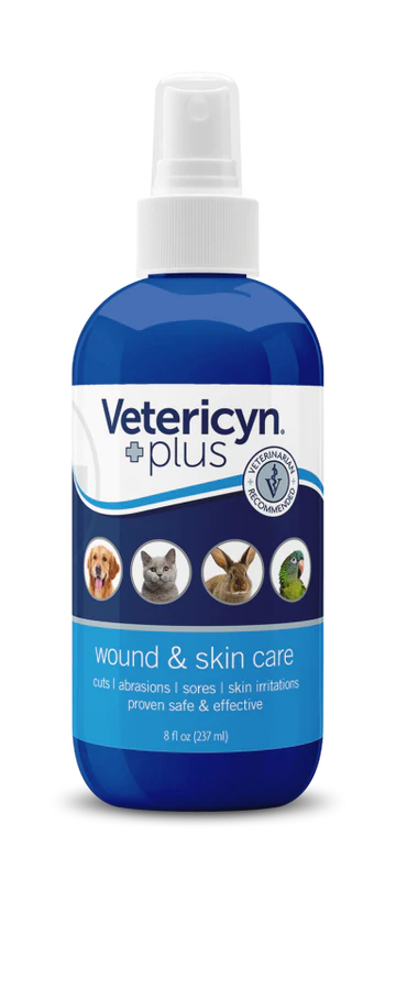 Vetericin Plus Wound & Skin Care Spray for Dogs, Cats and Small Animals (8 Oz)