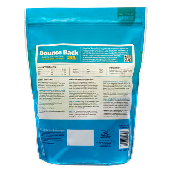 Manna Pro Bounce Back® – Electrolyte Supplement for Rehydration & Stress Relief in Animals