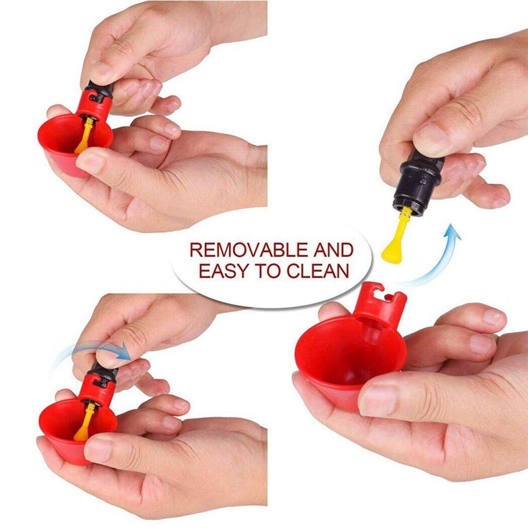 Automatic Water Drinking Cups - Water Feeder for Poultry and Pigeons (10 pcs.)