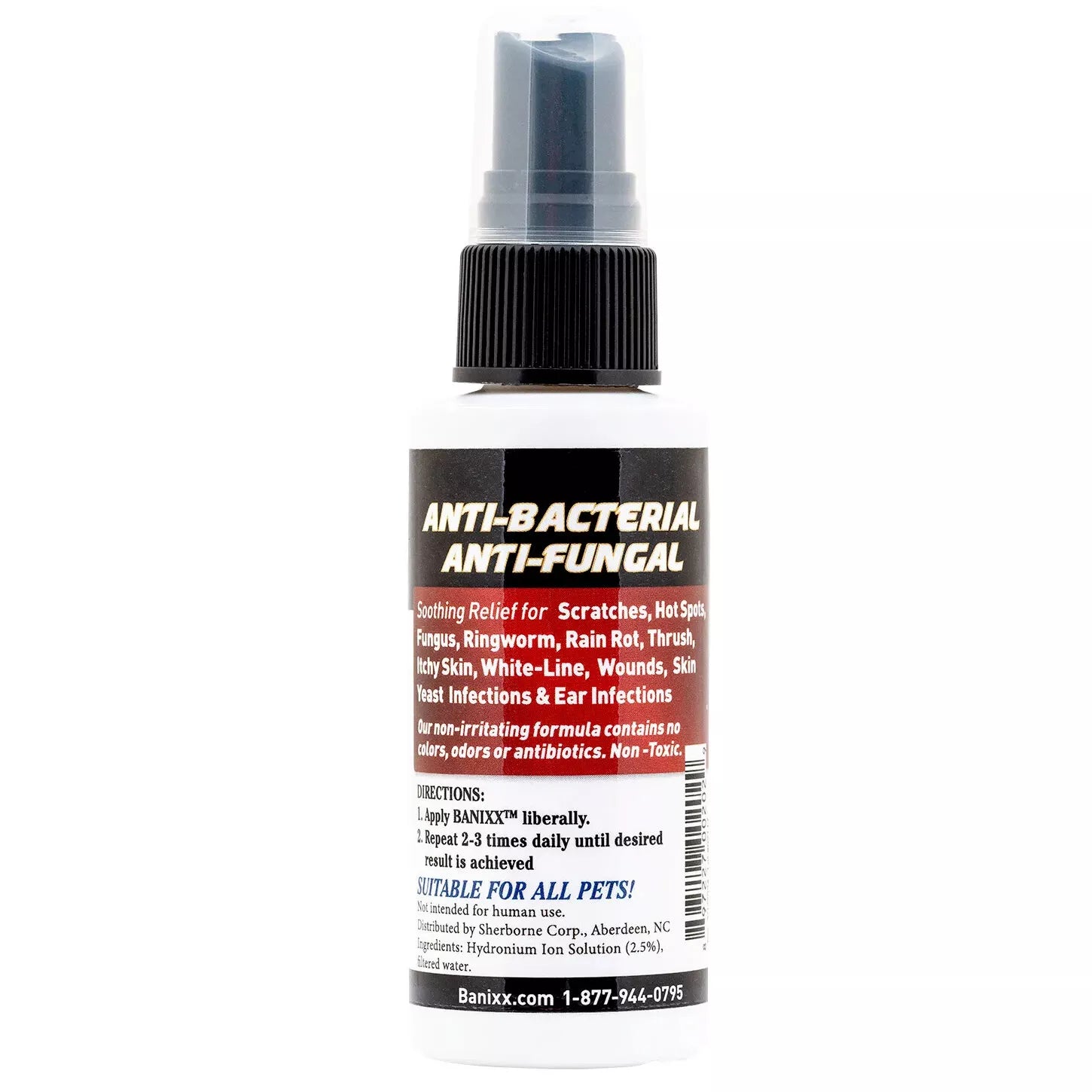 Banixx Anti-Bacterial, Anti-Fungal Spray for Dogs, Cats, Poultry, Horses 2oz 8oz