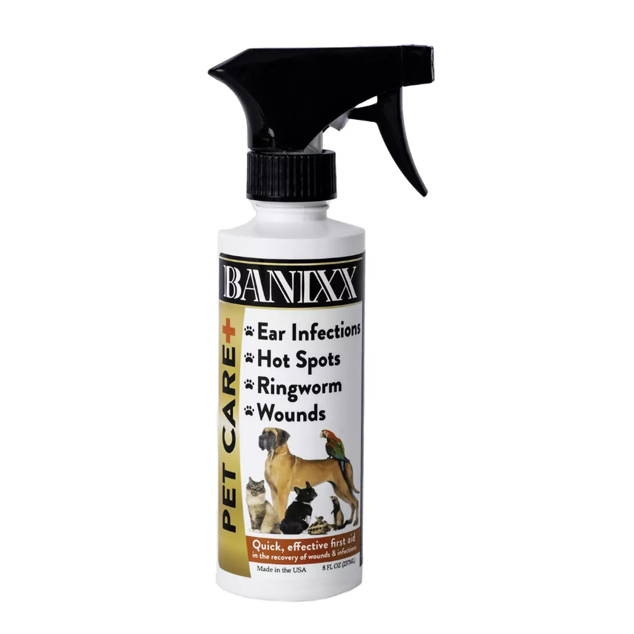 Banixx Anti-Bacterial, Anti-Fungal Spray for Dogs, Cats, Poultry, Horses 2oz 8oz
