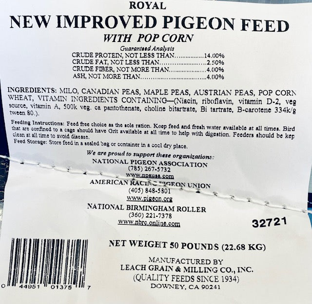 Pigeon Feed Ingredient List