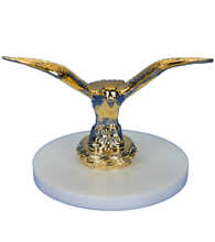 GOLD FLYING PIGEON STATUE