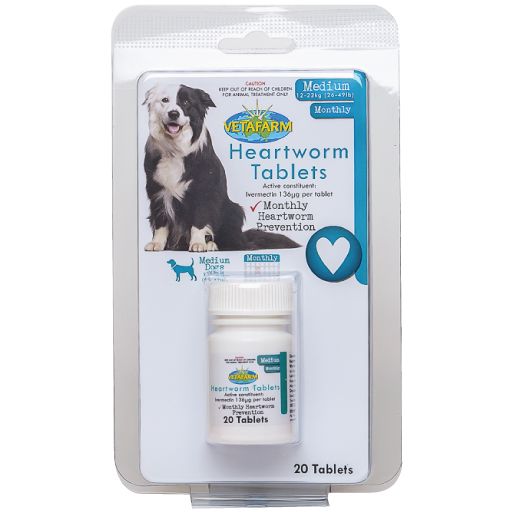 Heartworm Tablets Medium (Vetafarm) - Monthly Heartworm Treatment