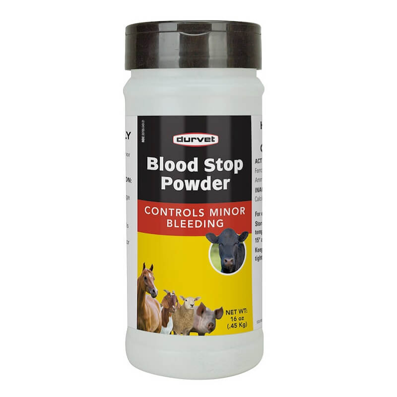 Durvet Blood Stop Powder for Livestock, Backyard Chickens, and Pigeons (16 Oz)
