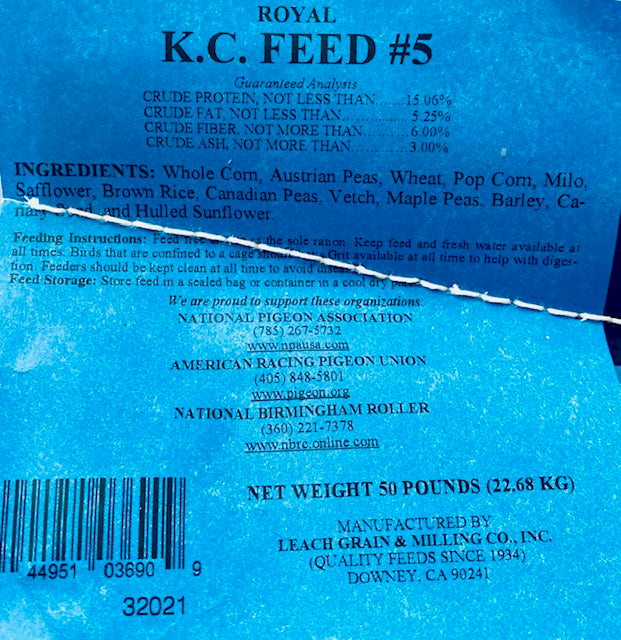 Racing Pigeon Feed Ingredients