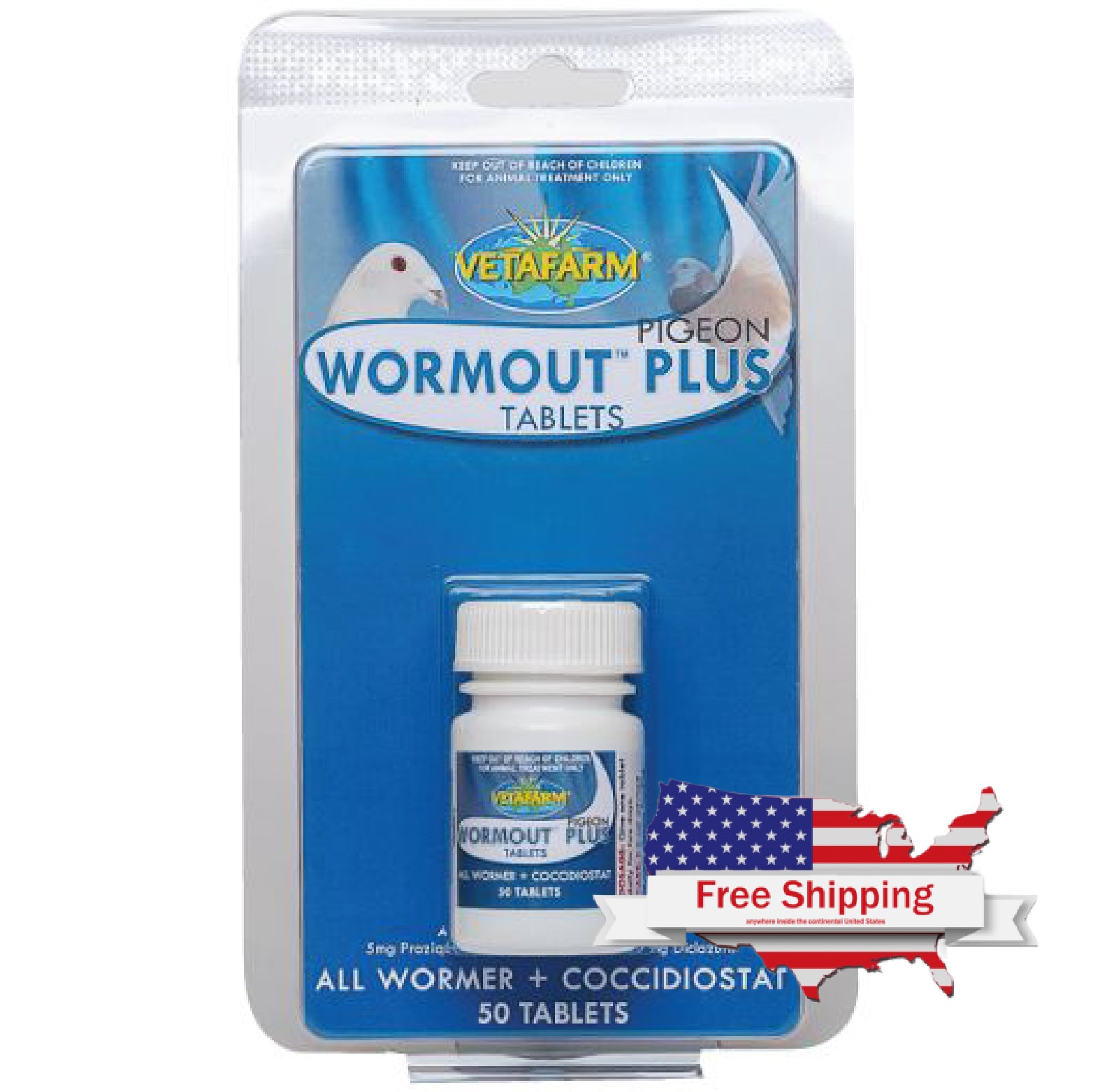 Pigeon Wormout Plus+ Tabs (Vetafarm)
