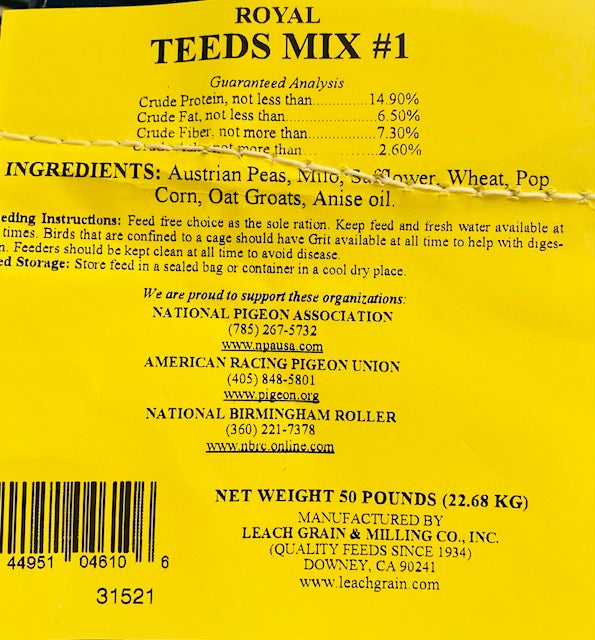 Royal Teed's Mix 14.90% Ingredients