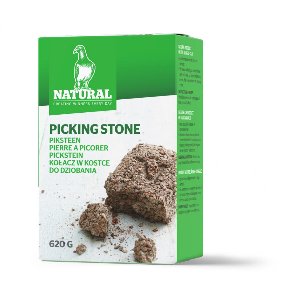 pigeon picking stone