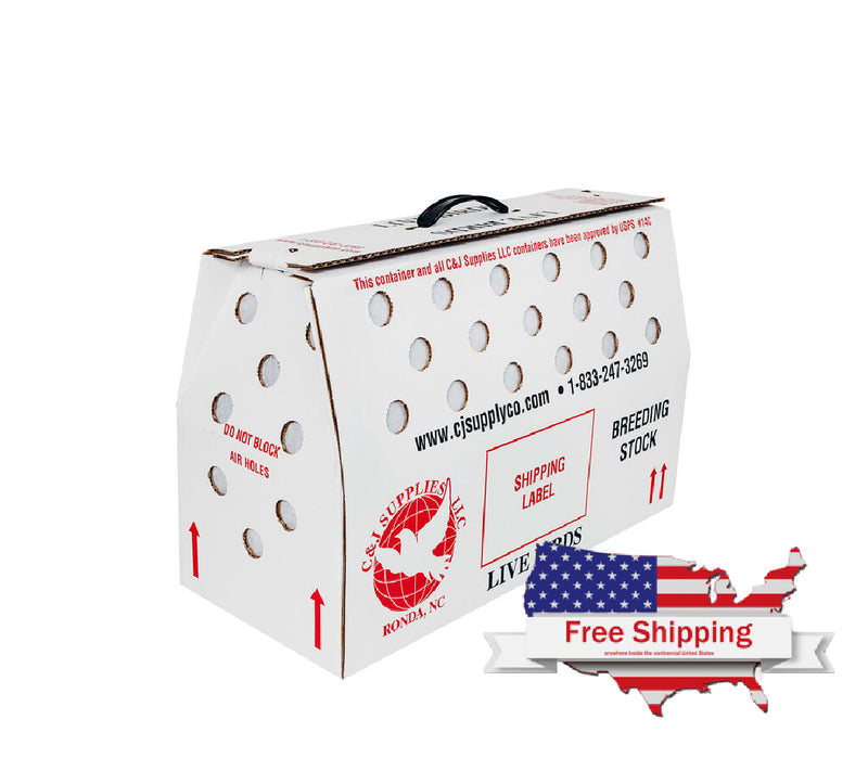 Live Bird Vented Shipping Box - USPS Approved - Poultry, Pigeons, & Canaries