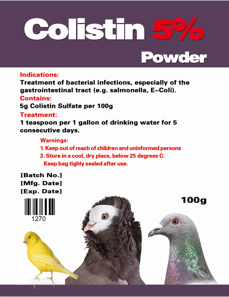 Colistin 5% Powder for Birds - 100g