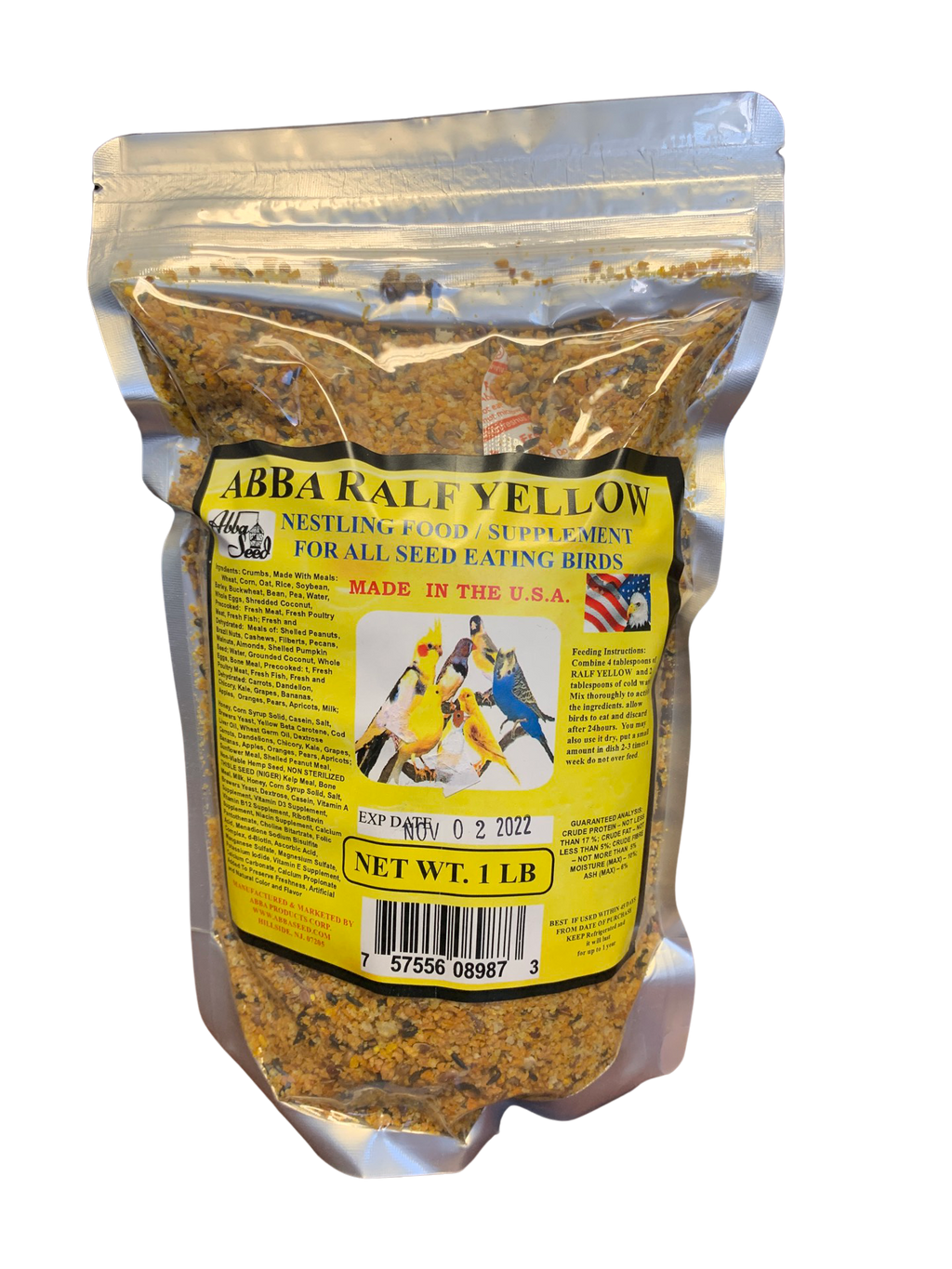 Sunflower Seed ABBA 2100 Small Hookbill Parakeet Treat Lb